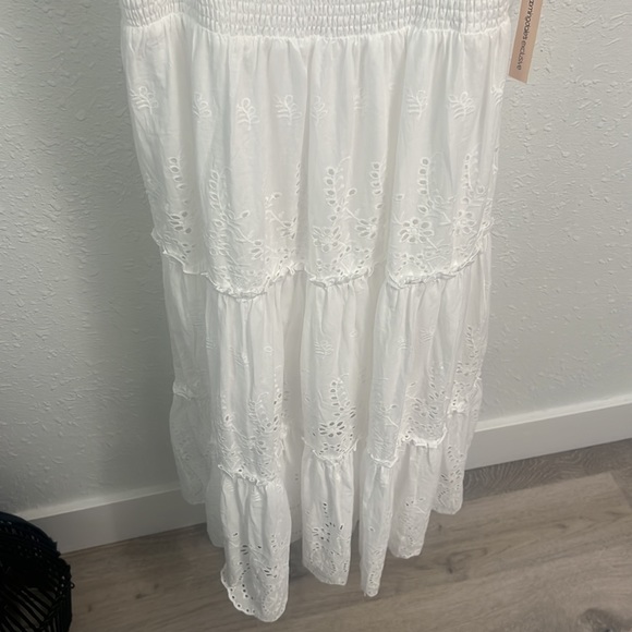 White Aqua Tie Knot Trap Dress - Picture 5 of 10